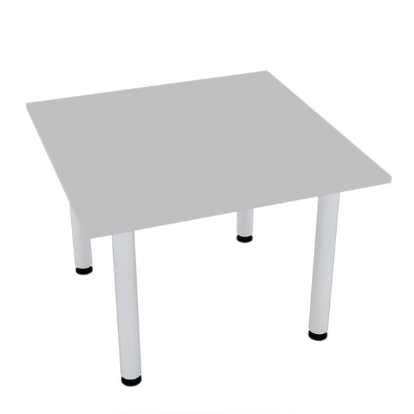 42 in W, 42 in L, 29 in H, Engineered Wood Top, Grey